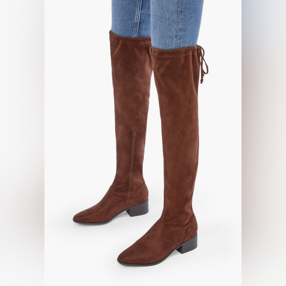 Justfab Hannah over the knee brown boots  8.5